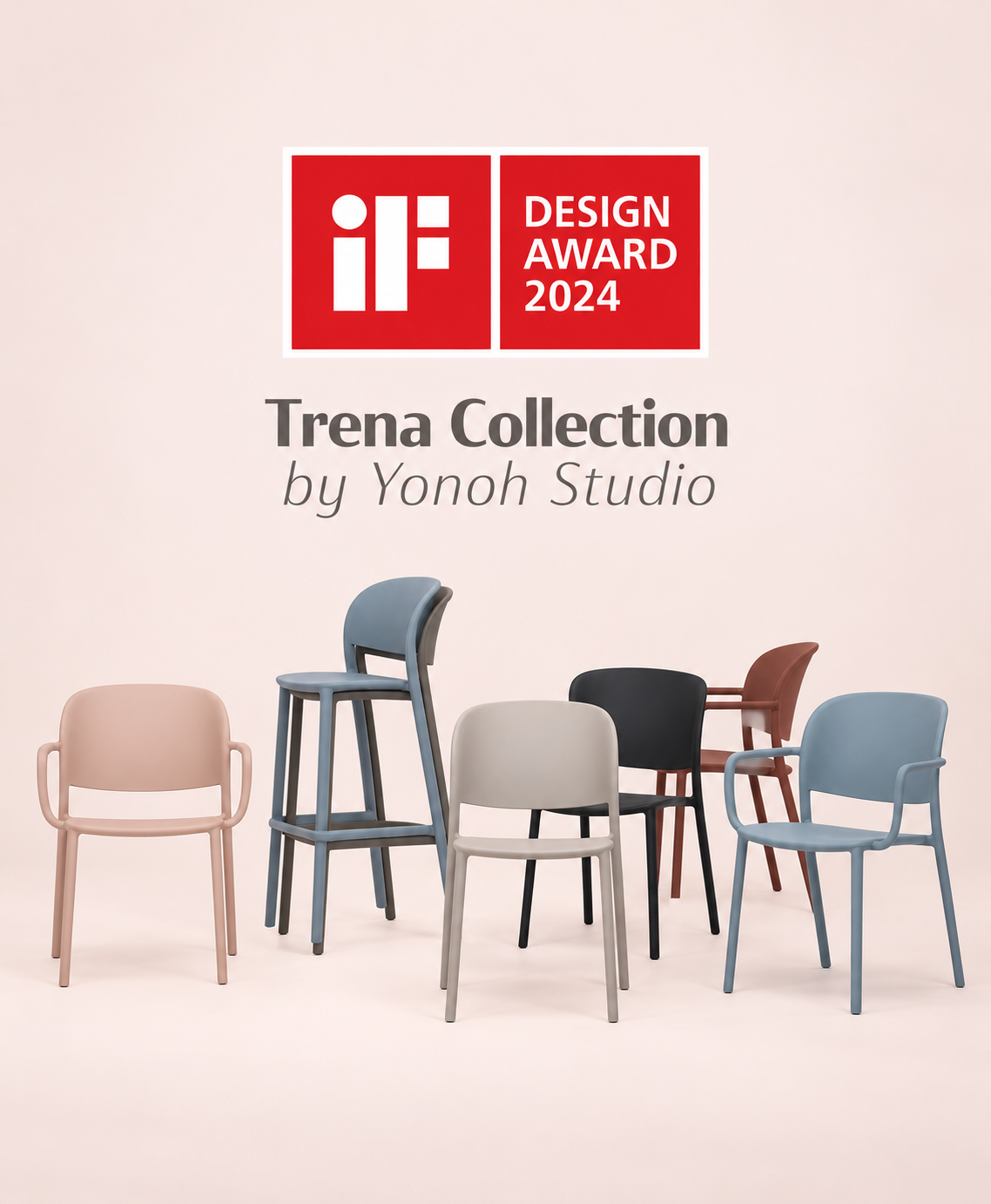 Collection TRENA ganha o iF Design Award 2024 Cadeiras para Interior e Exterior!
