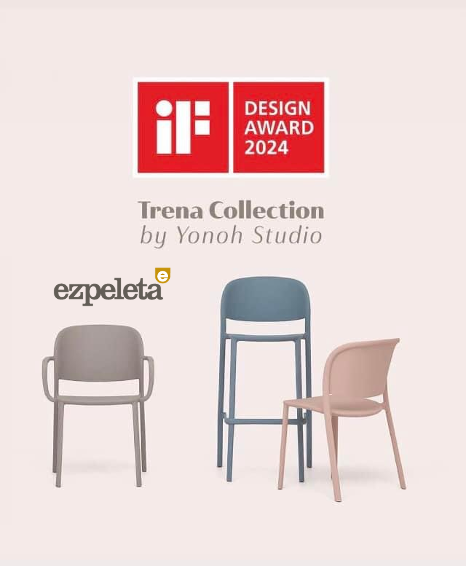 Collection TRENA ganha o iF Design Award 2024 Cadeiras para Interior e Exterior!