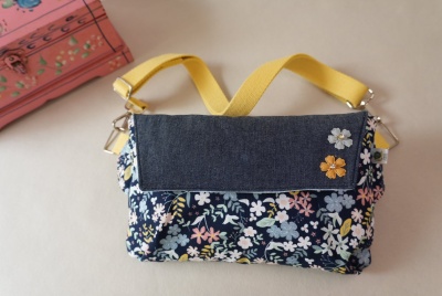 Bolsa Transversal Denim Girassol