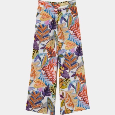 Calças pantalona com padrão colorido Lion of Porches