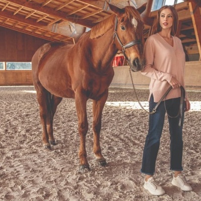 Camisola de malha decote em V Scusi