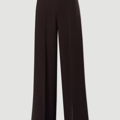 Calça wide leg com detalhe de fivelas Ferrache