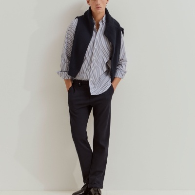 Camisa regular fit às riscas Lion Of Porches