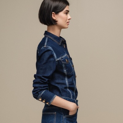 Camisa de ganga com bolsos chapa SMF