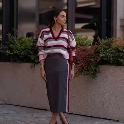 Saia Lápis com Faixas Laterais Sahoco