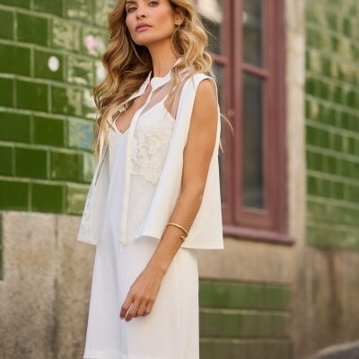 Vestido Longo com Renda SWALLOW