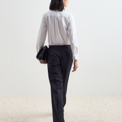 Calças clássicas às riscas regular fit Decenio