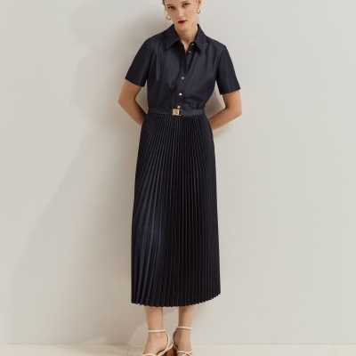 Vestido midi de manga curta Lion of Porches