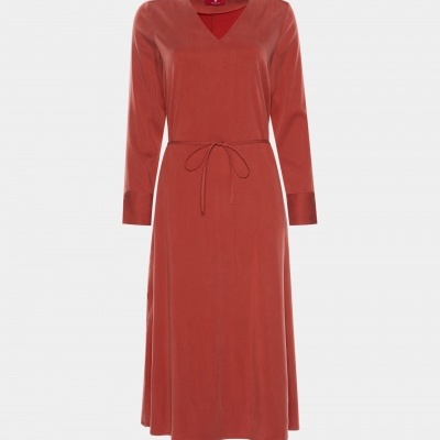 Vestido comprido em tencel Lion of Porches