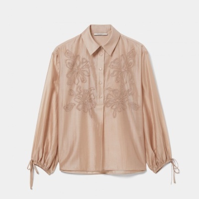 Blusa com bordado floral Decenio