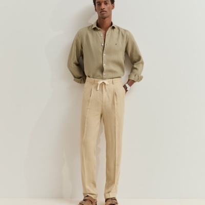 Calças chino de linho Lion of Porches