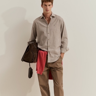Camisa regular fit às riscas Lion Of Porches
