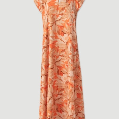 Vestido comprido estampado Ferrache