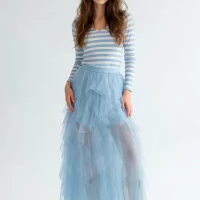 Top às Riscas com Botões no Decote Sahoco