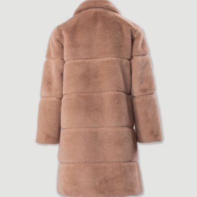 Casaco comprido de pêlo com efeito canelado largo Ferrache