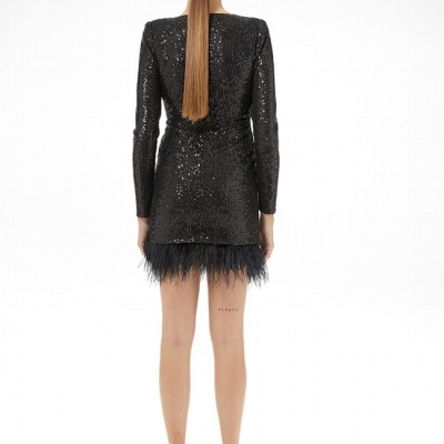 MINI VESTIDO DE PENAS CARLA RUIZ