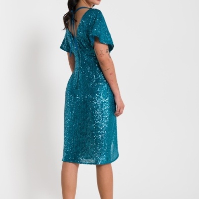 Vestido cerimonia lantejoulas Ana Sousa