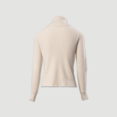 Camisola de malha canelada com gola alta Ferrache