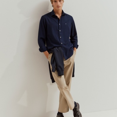 Camisa slim fit de algodão Lion of Porches