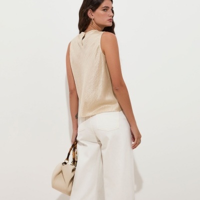 Top em tecido acetinado Decenio