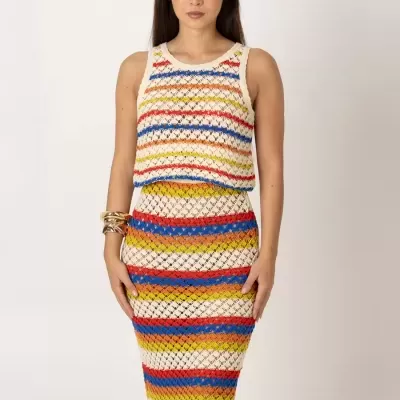 Saia de crochê multicolor SH x GM