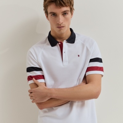 Polo de manga curta em algodão Lion of Porches