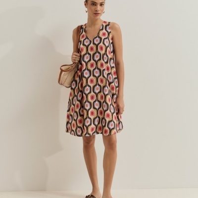 Vestido de manga cava com estampado Lion of Porches