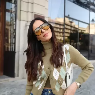 Casaco com padrão de losangos Scripta