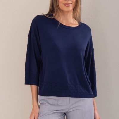 Camisola de malha fluida com detalhe perfurado Ferrache