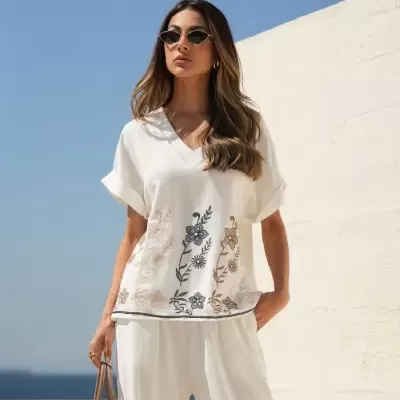 Blusa fluida bordada Spaccio