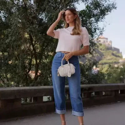 Calça de ganga de fitting ajustado Scripta