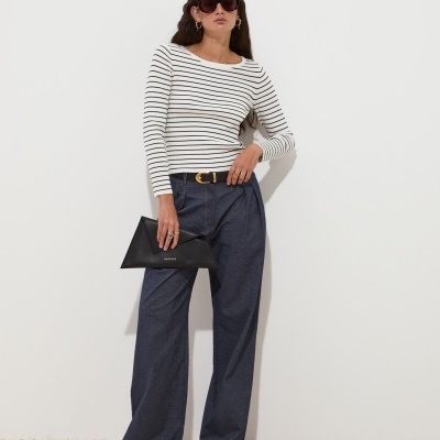 Camisola de manga comprida às riscas Decenio