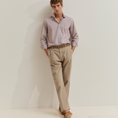 Camisa slim fit às riscas Lion of Porches