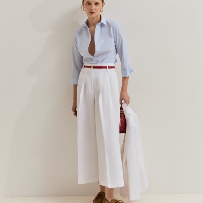 Camisa regular fit às riscas em algodão Lion of Porches