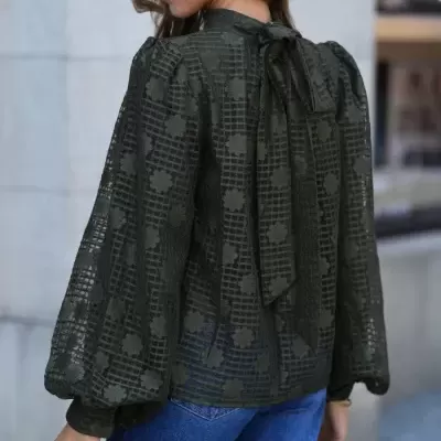 Blusa renda com laço Spaccio