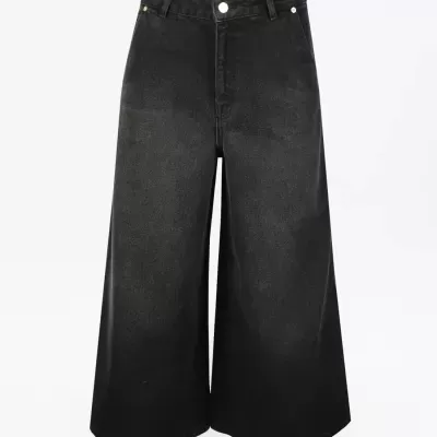 Jeans Culotte Cintura Subida Sahoco