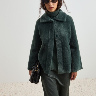 Casaco de pelo mangas raglan Decenio