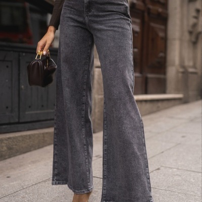 Jeans wide leg em algodão Ferrache