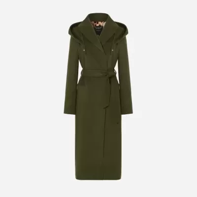 Casaco comprido com capuz e cinto Scripta