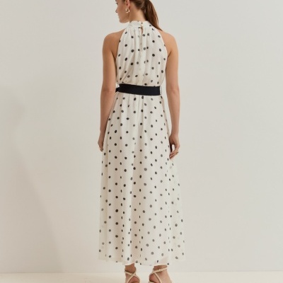 Vestido midi sem mangas com decote halter Lion of Porches