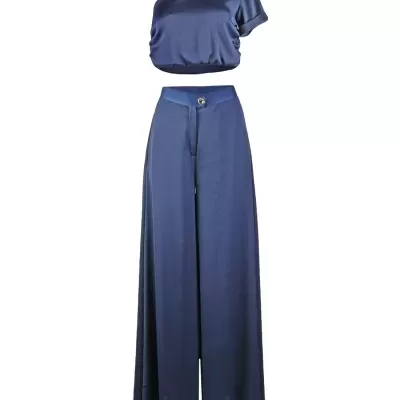 Calças acetinadas largas Sahoco