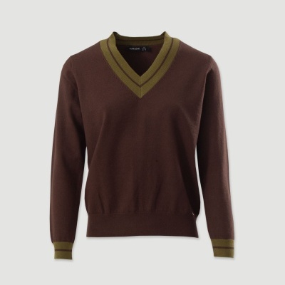 Camisola de malha com decote em V contrastante Ferrache