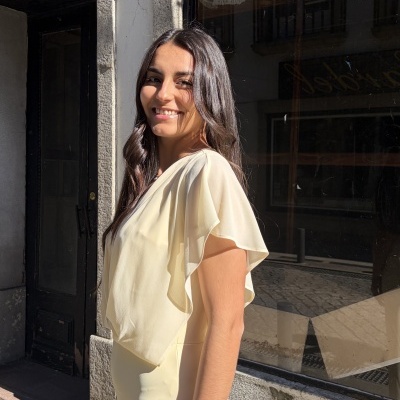 Macacão fluido com decote cruzado Ferrache