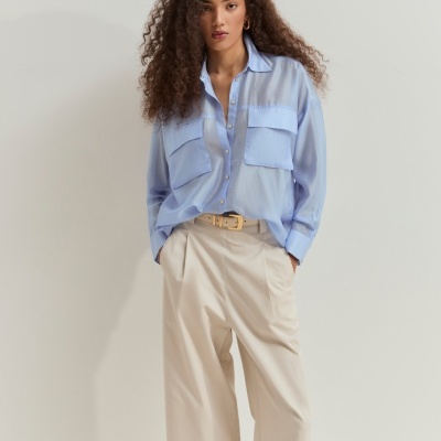 Camisa fluida com liocel Lion of Porches