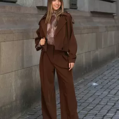 Calças pinças c/ cinto Spaccio by Cristina