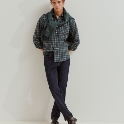 Camisa xadrez slim fit em algodão Lion of Porches