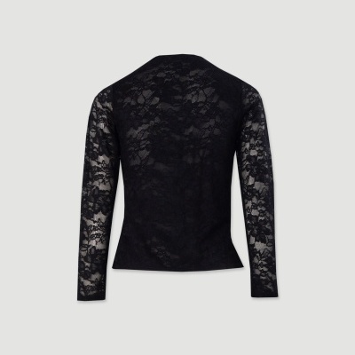 Camisola em tecido rendadao com detalhe de franzido Ferrache