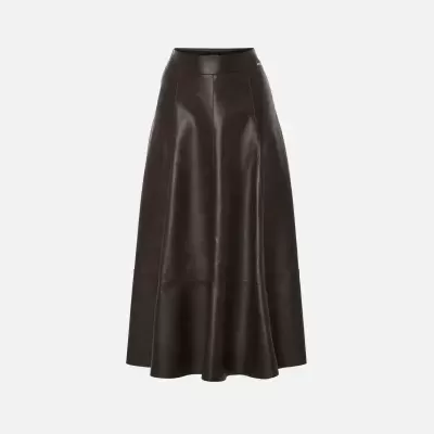 Saia midi com efeito couro Scripta