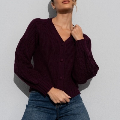 Casaco de malha com manga trabalhada Ferrache