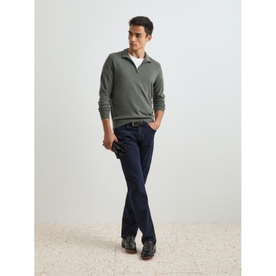 Camisola de algodão e caxemira com fecho Decenio